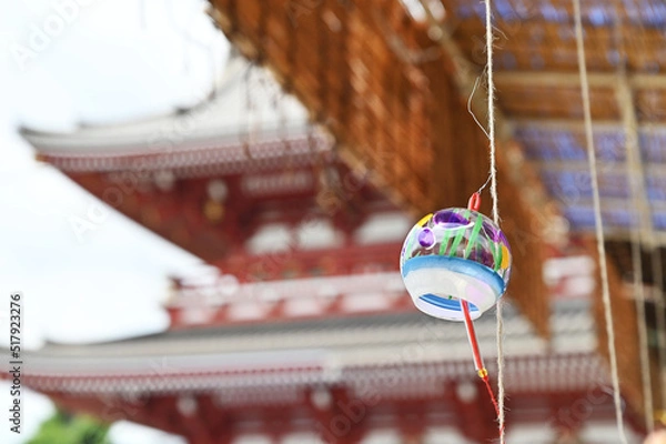 Obraz 夏の浅草の浅草寺の風鈴のある風景