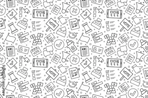 Fototapeta Vector vote pattern. Voting seamless background	
