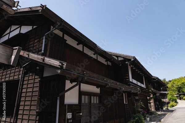 Fototapeta 木曽路　妻籠宿の風景