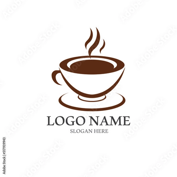 Obraz coffee cup logo with vector style template