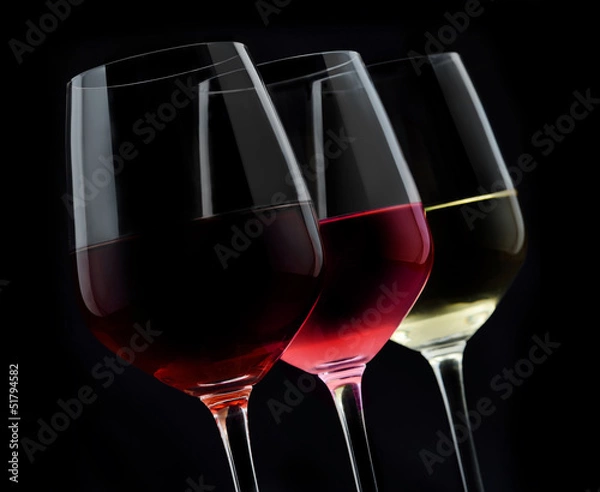 Obraz Red cherry and white wine