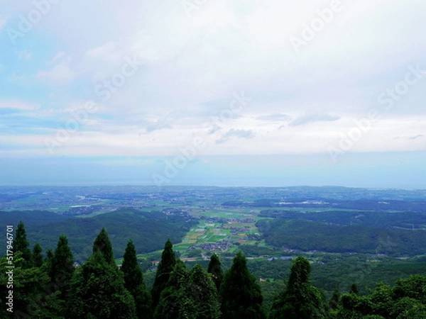 Fototapeta 天空の道展望所より望む豊前平野(大分県中津市)