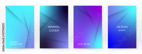 Obraz Minimal Poster. Pastel Soft. Blue Gradient Set.