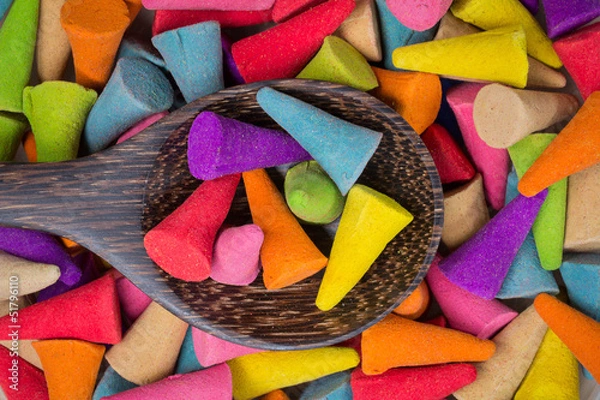 Obraz Colorful incense corn on spoon