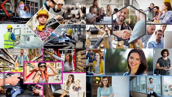 Fototapeta Geometric Split Screen Media Replacement