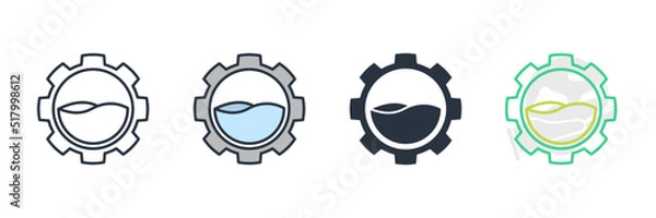 Fototapeta water resource icon logo vector illustration. Natural resources symbol template for graphic and web design collection