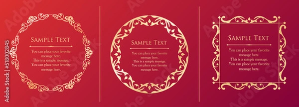 Fototapeta オシャレなフレーム。デザインテンプレート。ゴージャスな額のセット。