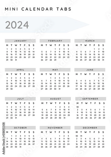 Fototapeta Calender 2024