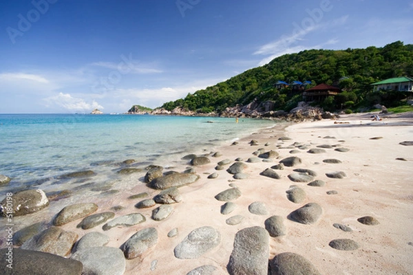 Obraz The Beach With Round Rocks