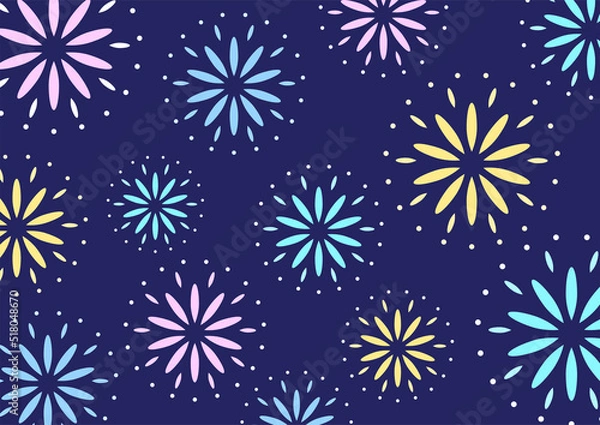 Fototapeta 背景　花火　青背景