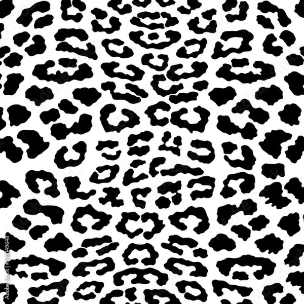 Fototapeta Vector black leopard, cheetah and jaguar print seamless pattern. Animal skin print seamless pattern design.
