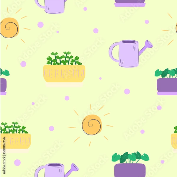 Fototapeta Dright pattern with pots