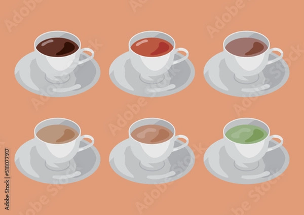 Obraz コーヒーカップと温かい飲み物