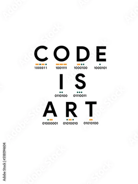 Obraz Developer Theme Decorative Code is Art Binary Code Mors Code