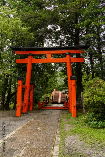 Fototapeta 丹生都比売神社　中鳥居と禊橋