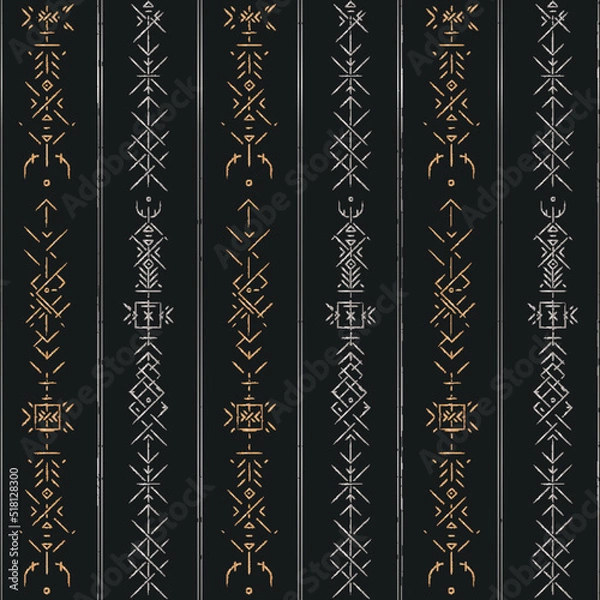 Obraz Ethnic seamless pattern with metal effect