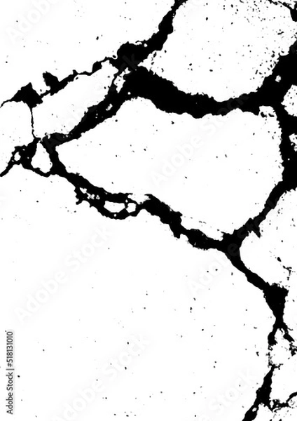 Obraz Distress grunge texture abstract background vector. Rough dirt grain dust and crack surface art. Ink brush splash pattern, scratch effect wallpaper. Dirty paint drop stain wall backdrop illustration.