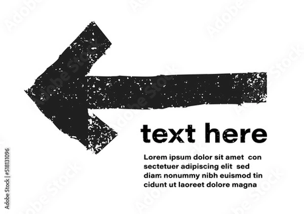 Obraz Grunge texture black arrow icon background vector. Aim, target, futuristic, direction, energy, next concept. Abstract symbol with dirty dirt surface pattern. Distress sign art template illustration.