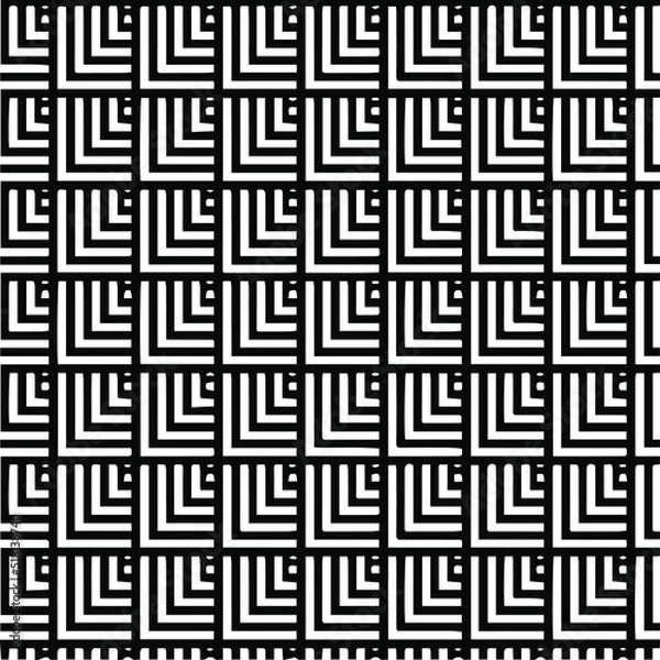 Fototapeta Abstract background with black and white seamless pattern. Unique geometric vector swatch. Perfect for site backdrop, wrapping paper, wallpaper, textile and surface design. 