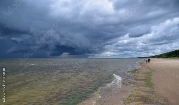 Obraz Heavy clouds at the seashore  of the balticsea