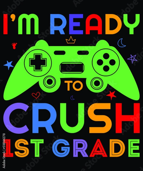 Obraz Back to school gaming t shirt design