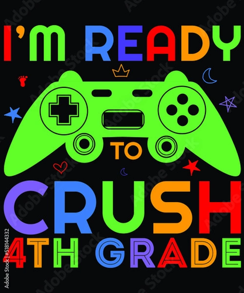 Obraz Back to school gaming t shirt design