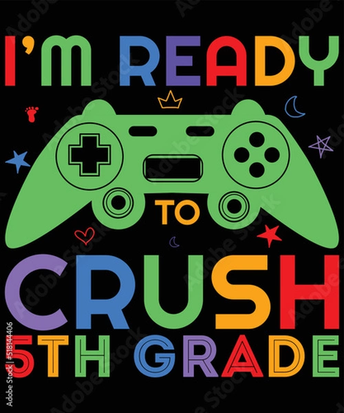 Obraz Back to school gaming t shirt design