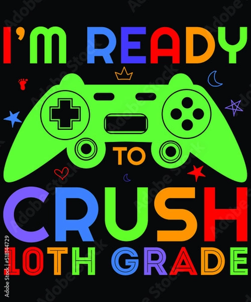 Obraz Back to school gaming t shirt design