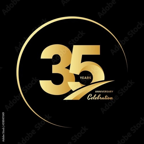 Fototapeta 35 years anniversary celebrations logo design concept. Vector templates