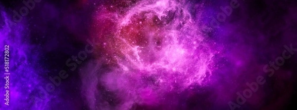 Fototapeta Space background with realistic nebula and shining stars. Abstract scientific background with nebulae and stars in space. Nebula night starry sky in rainbow colors. Multicolor outer space.