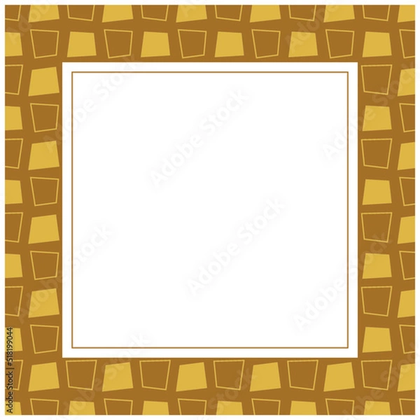 Fototapeta 北欧柄のシームレスパターンとスクエアのフレーム　茶色