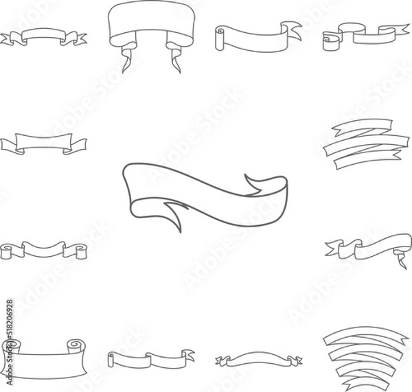 Fototapeta Banner, ribbon illustration icon in a collection with other items