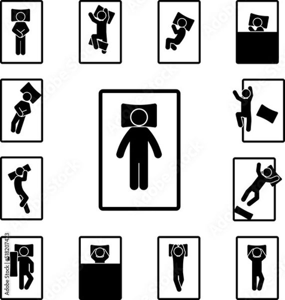 Fototapeta man sleep on back icon in a collection with other items