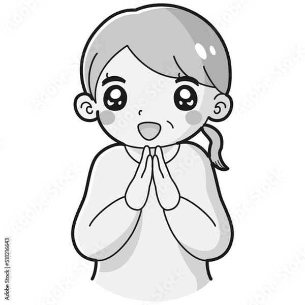 Fototapeta ときめくシニア女性のイラスト