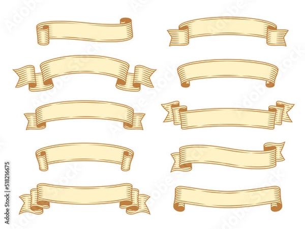 Obraz 見出しやタイトルに使えるビンテージ 風リボン