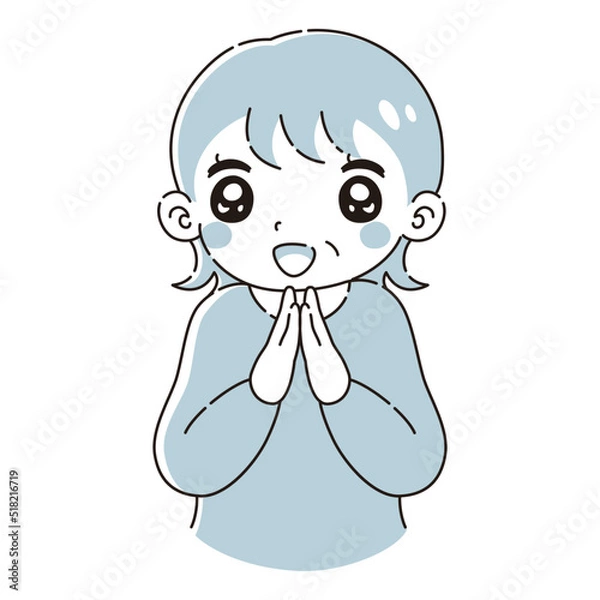 Fototapeta ときめくシニア女性のイラスト