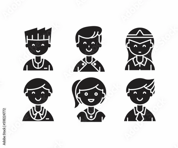 Fototapeta people character icons set vector illustration