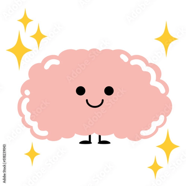 Fototapeta かわいい元気な内臓ちゃん　脳