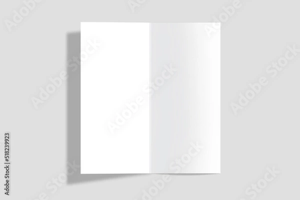 Obraz Blank tri fold brochure mock up. Open and closed booklet template.
