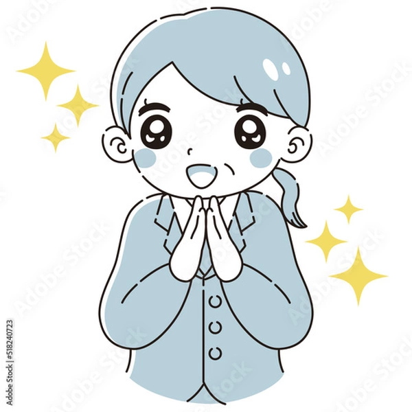 Fototapeta ときめくシニア女性のイラスト（スーツ）