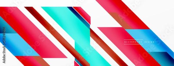 Obraz Minimal geometric abstract background. Dynamic 3d lines composition. Trendy techno business template for wallpaper, banner, background or landing