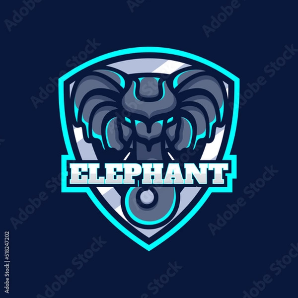 Fototapeta Vector Logo Illustration Elephant E Sport And Sport Style.