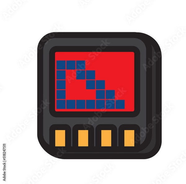 Fototapeta Cartridge for portable console. Portable console. Electronic games.