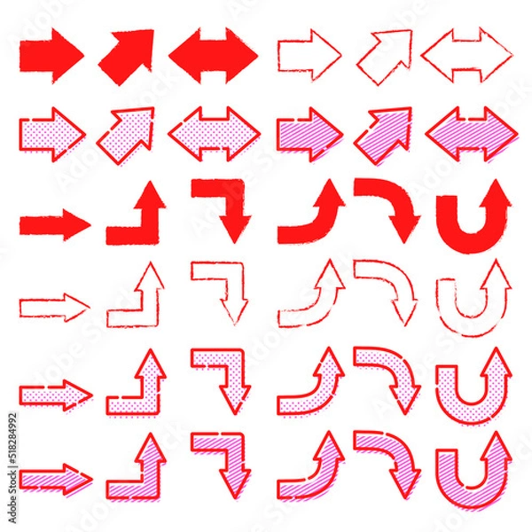 Obraz シンプルな矢印のベクターイラストセット
