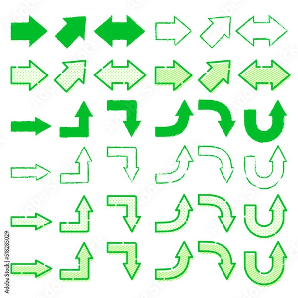 Obraz シンプルな矢印のベクターイラストセット