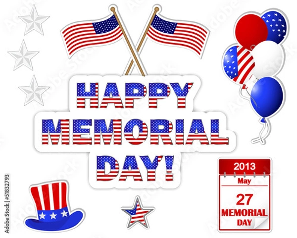 Obraz Memorial Day stickers.