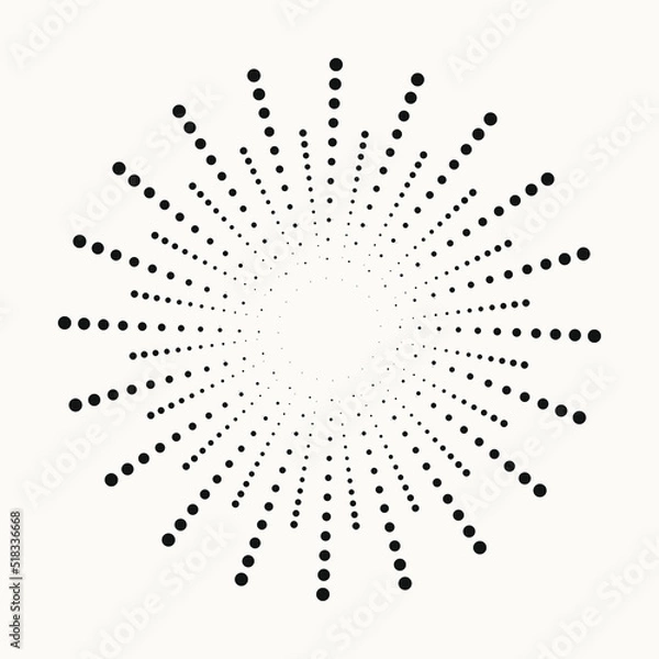 Obraz radial Halftone pattern background. Abstract concentric dotted backdrop. Halftone design element for various purposes.