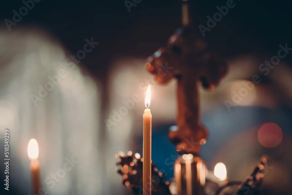Fototapeta candles in the church
