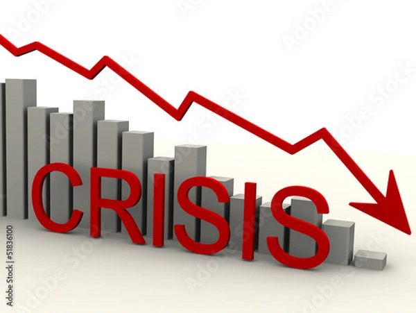 Fototapeta Кризис. Диаграмма падения