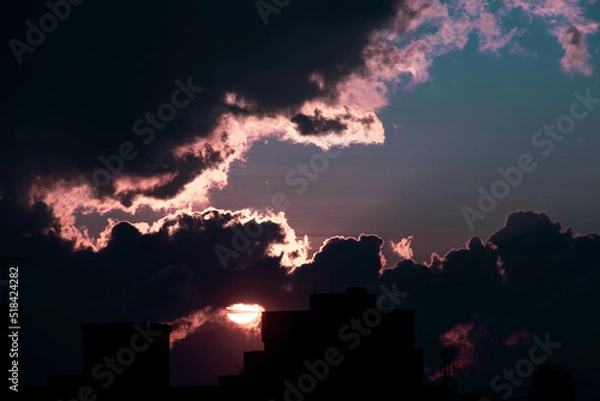 Obraz sunset over the city